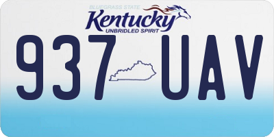 KY license plate 937UAV