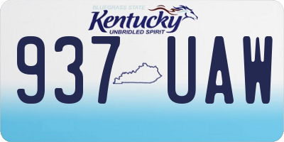 KY license plate 937UAW