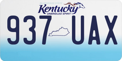 KY license plate 937UAX