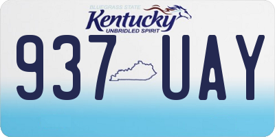 KY license plate 937UAY