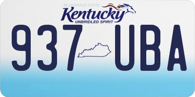KY license plate 937UBA