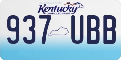 KY license plate 937UBB
