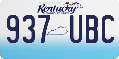 KY license plate 937UBC
