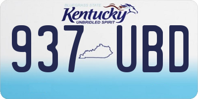 KY license plate 937UBD