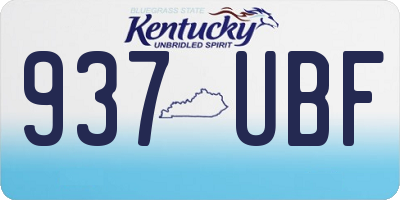 KY license plate 937UBF