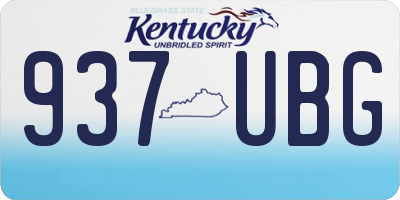 KY license plate 937UBG