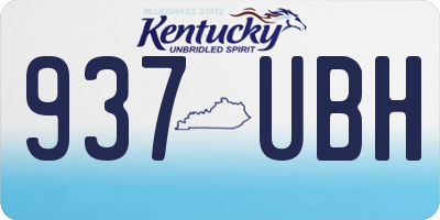 KY license plate 937UBH