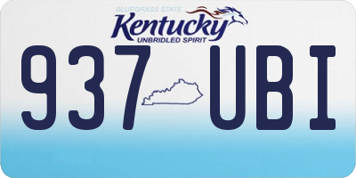 KY license plate 937UBI