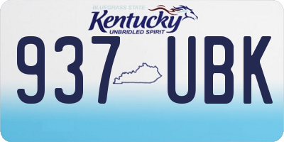 KY license plate 937UBK