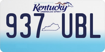 KY license plate 937UBL