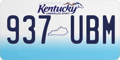 KY license plate 937UBM
