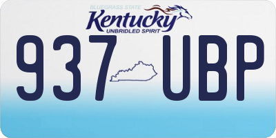KY license plate 937UBP