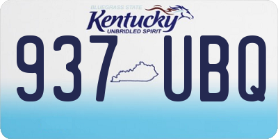 KY license plate 937UBQ