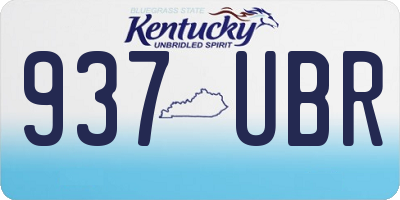 KY license plate 937UBR