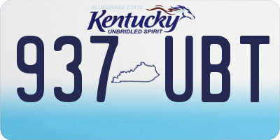 KY license plate 937UBT