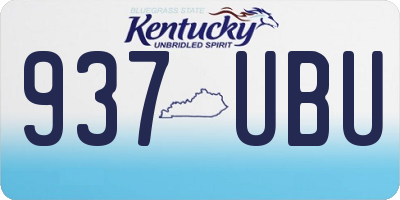 KY license plate 937UBU