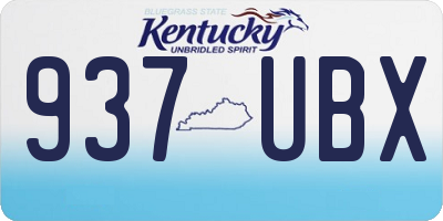 KY license plate 937UBX