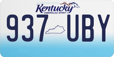 KY license plate 937UBY