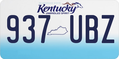 KY license plate 937UBZ