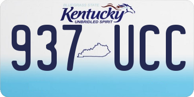 KY license plate 937UCC