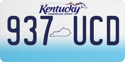 KY license plate 937UCD