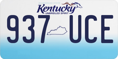KY license plate 937UCE