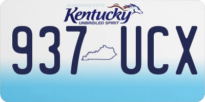 KY license plate 937UCX