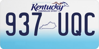KY license plate 937UQC