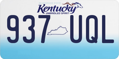 KY license plate 937UQL