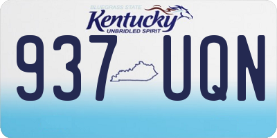 KY license plate 937UQN