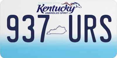 KY license plate 937URS