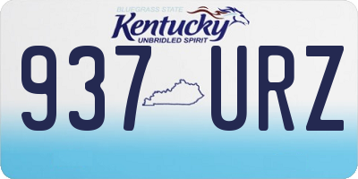 KY license plate 937URZ