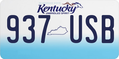KY license plate 937USB