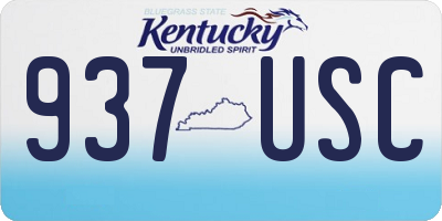 KY license plate 937USC
