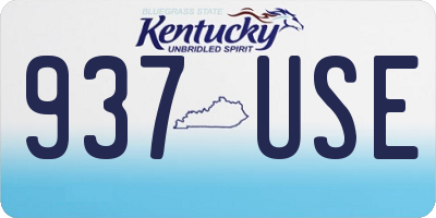 KY license plate 937USE