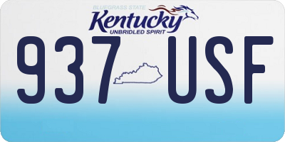 KY license plate 937USF