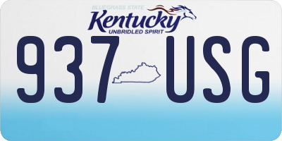 KY license plate 937USG