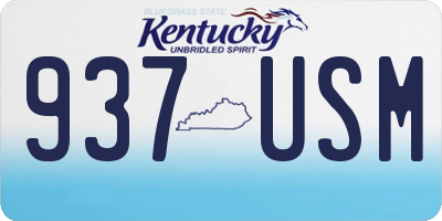 KY license plate 937USM