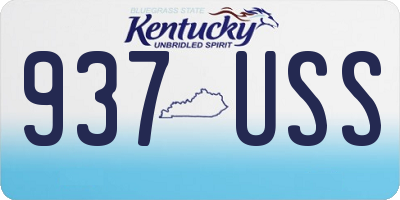 KY license plate 937USS