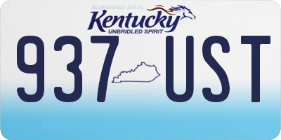 KY license plate 937UST