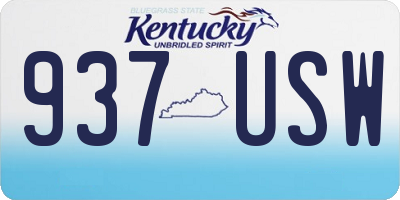 KY license plate 937USW