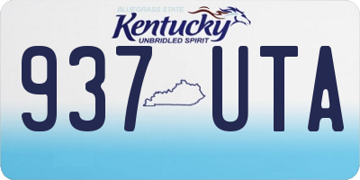 KY license plate 937UTA