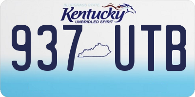 KY license plate 937UTB