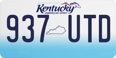 KY license plate 937UTD