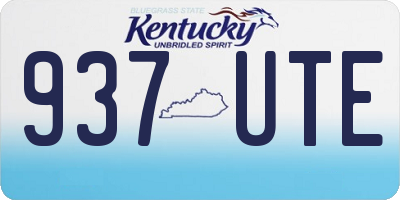 KY license plate 937UTE