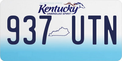 KY license plate 937UTN