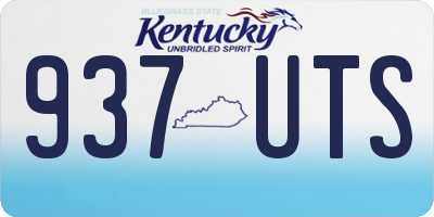 KY license plate 937UTS