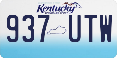 KY license plate 937UTW