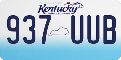 KY license plate 937UUB