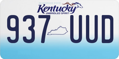 KY license plate 937UUD